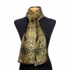 Green print silk scarf for women