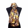 Floral silk scarf for neck wrap