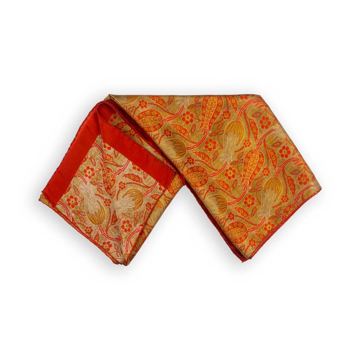 Satin silk scarf with floral print