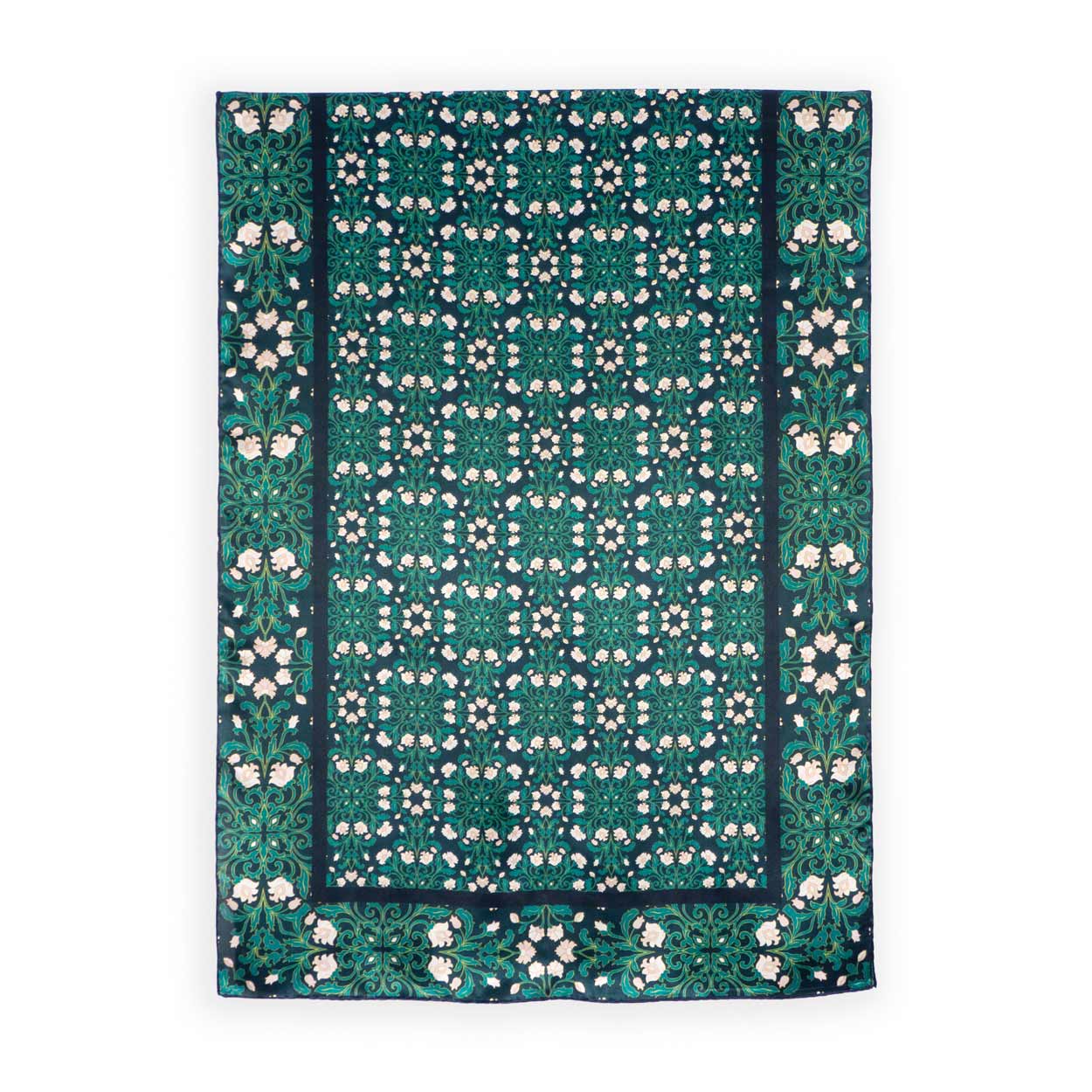 Green scarf with floral print