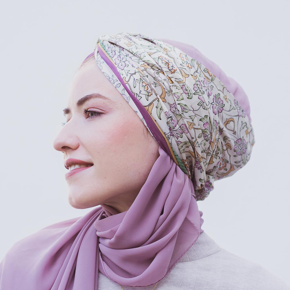 Silk head scarf for women inspired by Turkish art