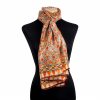 Orange silk scarf inspired by moroccan tiles from the Alcazar of Seville