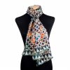 Colorful silk scarf with islamic art inspired print