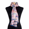 Multicolored silk scarf for neck inspired by traditional islamic art motifs