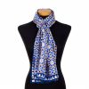 Large silk scarf with blue print inspired by mosaic tiles from the alcazar of seville