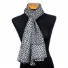 Black and white silk scarf inspired by Alhambra of Granada mosaic tiles