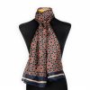 Navy blue and red silk scarf inspired by Islamic Art