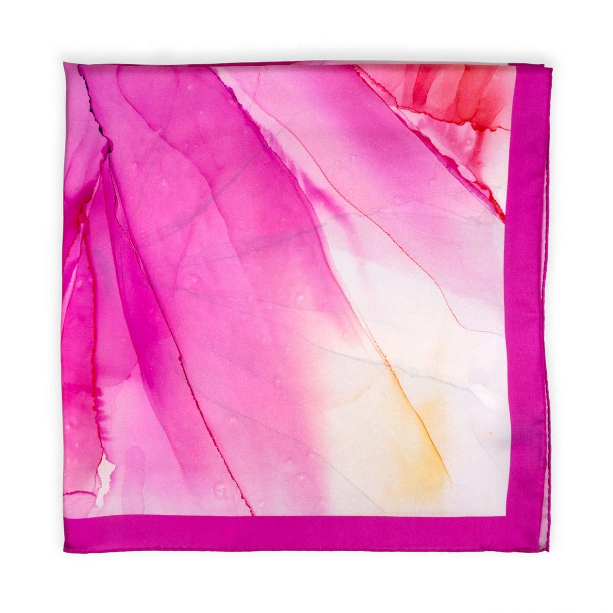 Pink square silk scarf for women's