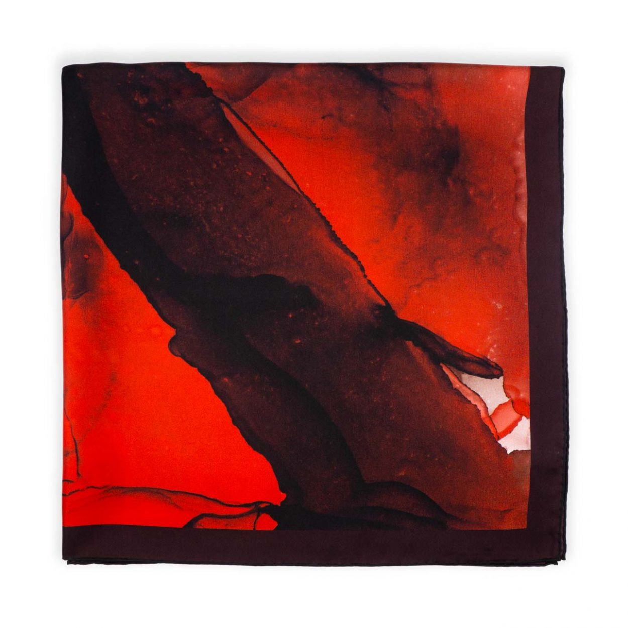 Red fluid art print silk scarf