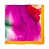 Purple and yellow square silk scarf for women's